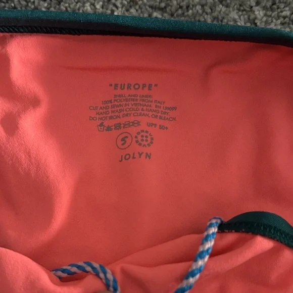 Jolyn Teal Swim Bikini with Coral Lining - Picture 2 of 6